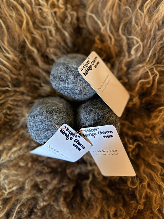 Navajo Churro Wool Dryer Balls - Violet