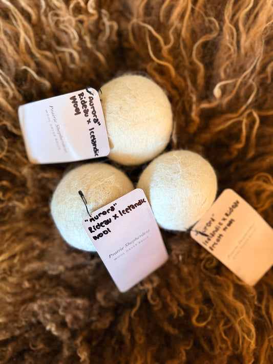 Icelandic x Rideau Arcott Wool Dryer Balls - Aurora