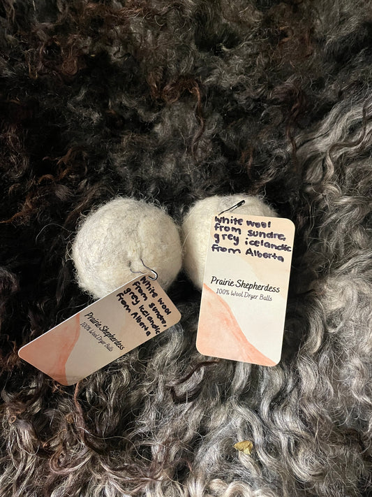Wool Dryer Balls - Alberta wool w/ grey Icelandic